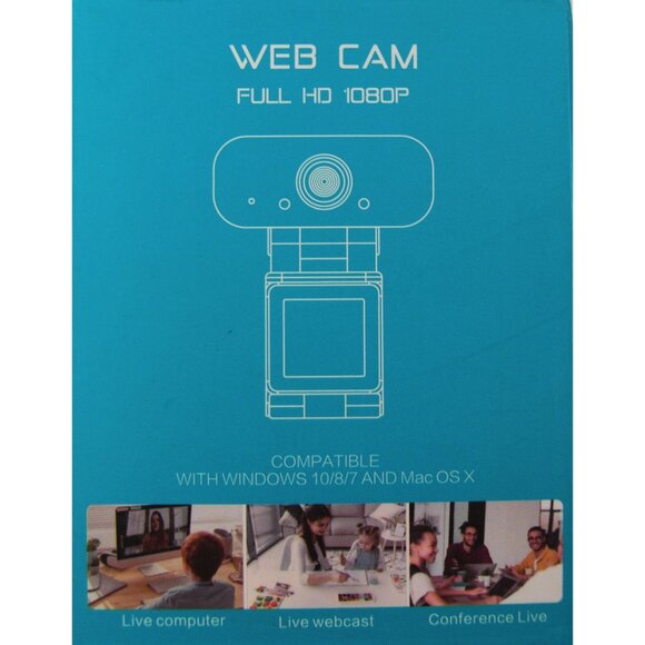 Full HD 1080p Webcam for Meetings, Streaming, Desktop, Laptop, PC - Built-in Mi - Picture 3 of 5